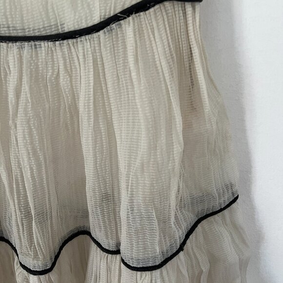 1950s Cream Crinkle Sheer Dress - Picture 8 of 11